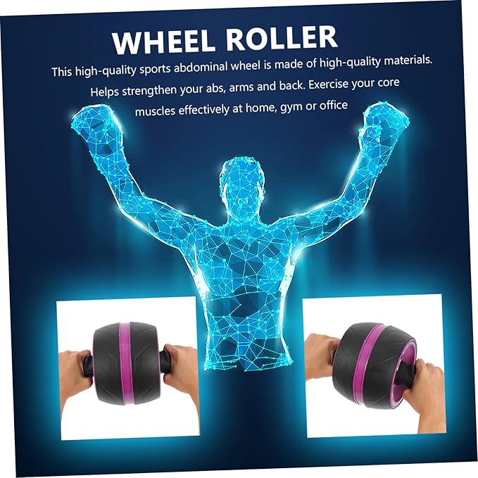 Ab Roller Wheel with Ergonomic Handles and Extra Mat Core Workout Fitness Wheel for Home Gym Suitable for Beginners and Advanced Abdominal Exercise