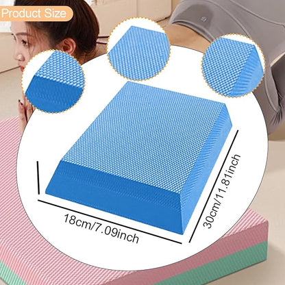 Exercise Balance Pad Foam Mat TPE Anti Slip Soft Balance Cushion for Stability Home Gym Stretching Indoor Meditation 11.81 x 7.09 x 2.36 Inch- black