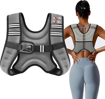VBSD Weighted Vest Woman 6lb/8lb/12lb/16lb/20lb/25lb/30lb Weight Vest for Women Men Body Weight Vests for Walking Strength Training Running Workout Jogging Fitness