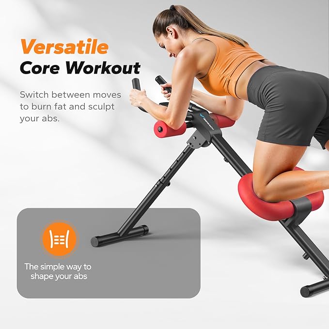MERACH Ab Machine, Ab Workout Equipment, Adjustable Ab Trainer Machine for Abs Workout at Home Gym, Foldable, Knee Protection, Abdominal Trainer for Stomach Workout