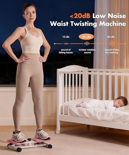 Waist Twister Machine Exercise Fitness Tool, Ab Twister Board with the Smart LED Digital Monitor, 300lbS Capacity & 20dB Ultra-Quiet, Anti-Slip Home Gym Workout Equipment for Women Belly Fat