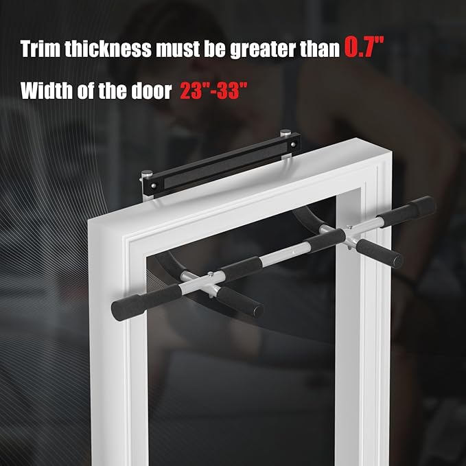 Pull Up Bar for Doorway, Portable Pull-up Bar for Strength Training, Body Fitness Workout Bar With Thickened Steel, Indoor Chin-Up Bar&Upper Body Workout Bar Fitness Trainer for Home and Gym