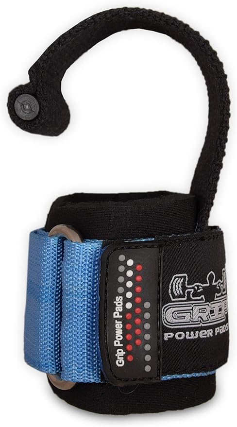 Gym Lifting Dowel Straps Neoprene Padded Wrist Wraps for Weight Training, Bodybuilding & Fitness – Wrist and Grip Support, 2 Pack (Blue)