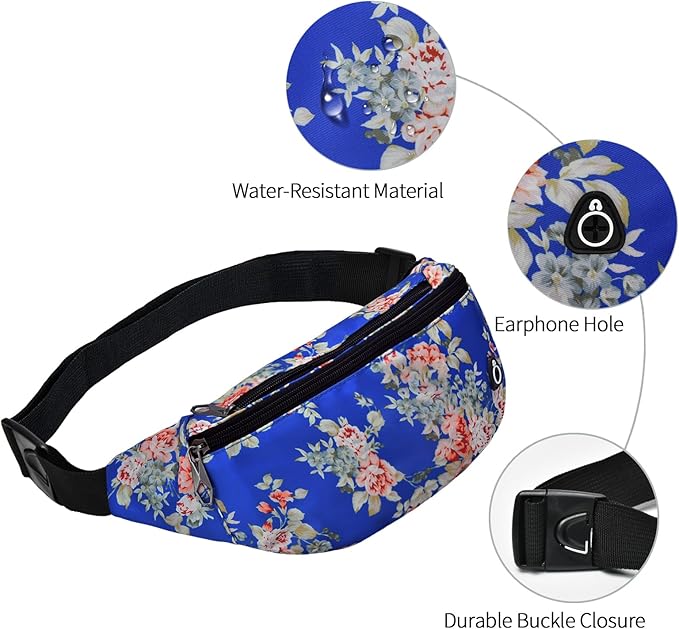 Fanny Pack for Men Women, Waterproof Sports Waist Bag Pack, Belt Bag for Travel Hiking Running