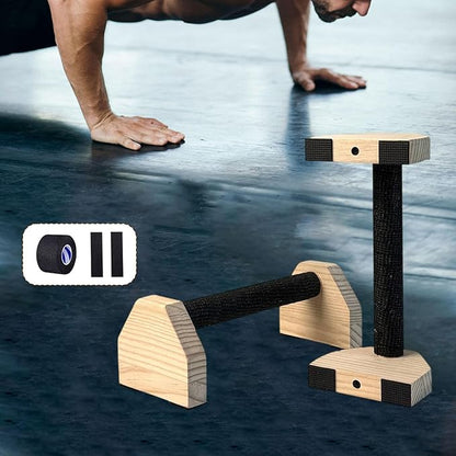 2Pcs Push up Bar Home Workout Equipment Parallettes Bar for Adults Wood Push up Stands for Gymnastics Exercise Aerobics