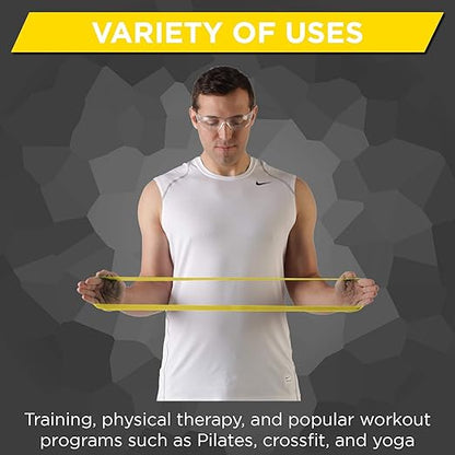 THERABAND Resistance Band Loops, 12" Yellow, Light Resistance, Latex Color-Coded 3" Wide Exercise Band Loop for Home Workouts, Pilates, Strength Training, Physical Therapy, for Women and Men