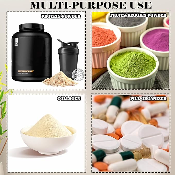 Protein Powder Travel Container Set, 28 Pcs Reusable Single Dose Protein Powder Supplement Packets, Portable Powder Protein Organizer with 3 Zippered Bags for Exercise, Fitness and Travel