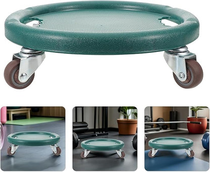 Ab Roller Wheel Abdominal Exercise Sliders with 4-wheel Design, Silent Multi-directional Core Trainer for Home Gym Fitness, Green Workout Gliding Discs for Strength Training