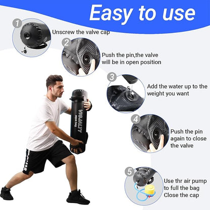 Heavy Aqua Bags-Water weight Bag 38-66Ibs - Ultimate Core Water Weights Aqua Ball-Adjustable Workout Sandbag Alternative for Full Body Exercise, Portable Stability Fitness & Balance Trainer Equipment