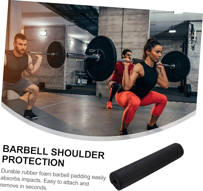 Happyyami Sponge Barbell Pad Weightlifting Neck Protector Non Slip Shoulder Cushion for Squats Hip Thrusts Lightweight Comfortable Gym Training Support