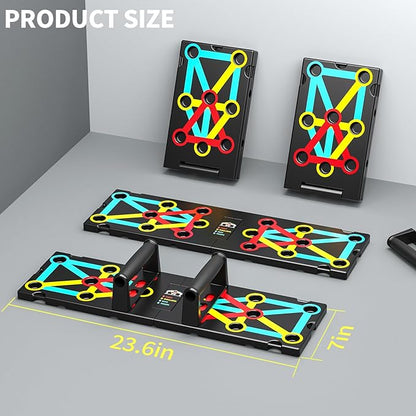 Multi-Functional Push-Up Plate. Portable and Foldable Push-up Board with Handle for Muscle Building and Strength Training