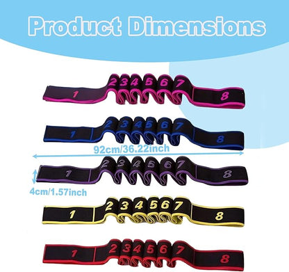 5 Pack Fitness Resistance Bands, Fitness Resistance Band for Stretching and Yoga, Applicable to Pilates, Flexibility Training, Full Body Workout
