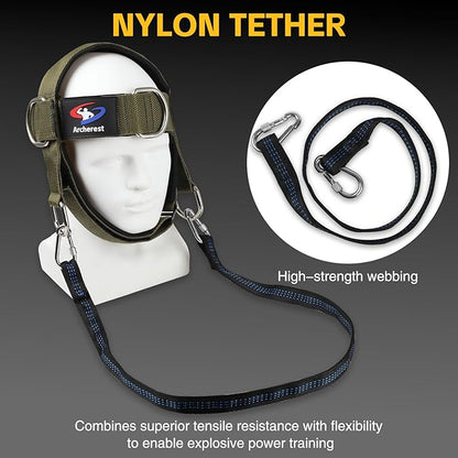 Fitness Neck Head Harness Trainer, Adjustable Chin Strap and Head Harness Strength, Neoprene Neck Exerciser for Weight Lifting, Home and Gym Use