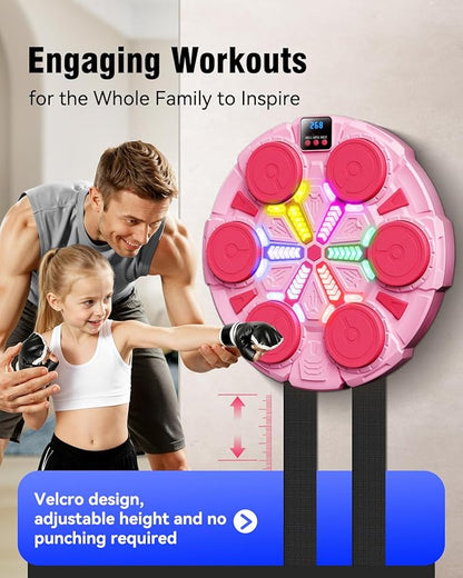 Upgraded Music Punching Machine for Kids and Adults, Wall Boxing Punching Pad with Bluetooth & Rhythm Lights, 3 Speed Modes, Home Fitness Boxing Equipment with Gloves for Boys Girls Teenagers