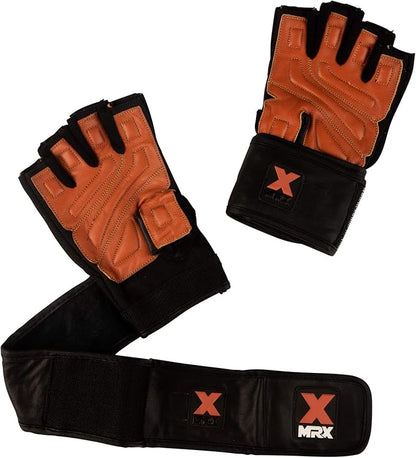MRX Weight Lifting Pro Level Gloves with 18 Inches Long Wrist Strap Gym Workout Exercise & Fitness in