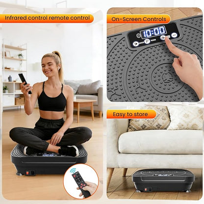 AXV Vibration Plate Fitness Platform Exercise Machine Vibrating Shaking Full Body Shaker Workout Vibrate Stand Shake Board Sport Gym for Weight Loss Fat Burner for Women Men