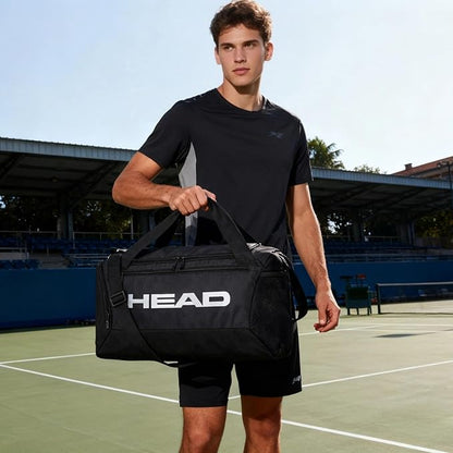 HEAD 45L Waterproof Gym Duffle Bag for Men, Large Capacity Sports Bag with Shoe Compartment & Dry Wet Pocket, Durable Crossbody Weekender Bag for Tennis, Workout, Fitness, Overnight Travel