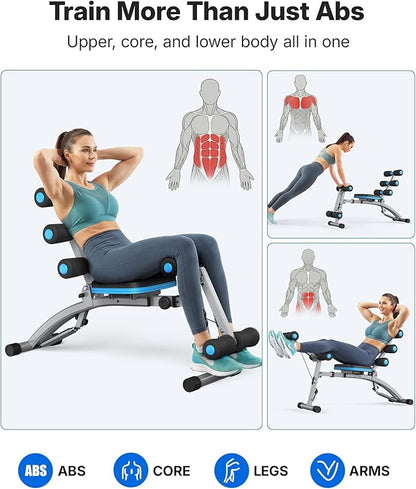 MERACH Ab Machine, Multi-Functional Adjustable Ab Trainer, Ab Workout Bench for Home Gym, Sit Up Machine for Abdominal, Exercise Chair for Full Body Workout