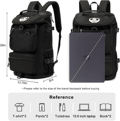 Solid color gym duffel bag backpack, wrestling bag,with shoe compartment, 4 kinds of back method waterproof travel sports walking laptop Lightweight (B-Black)
