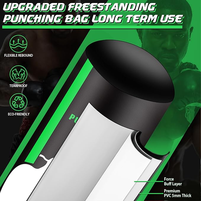 Heavy Punching Bag with Stand Adults Teens,70" Freestanding Boxing Bags Kicking Bag Heavy Bag with Boxing Gloves and Electric Air Pump, Kickboxing Training Equipment Bags Thai Fitness Karate