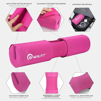 Barbell Squat Pad with Thick Nylon Padding, Hip Thrust Pad for Squats, Lunges, Neck Shoulder Squat Pad for Olympic or Standard Bars