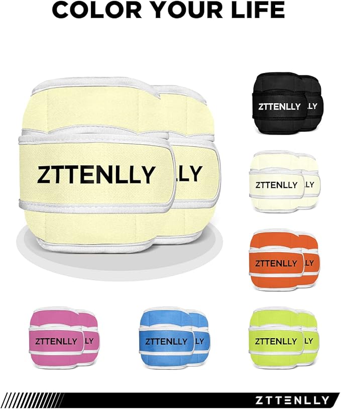 Adjustable Ankle Weights for Women Men and Kids | 1 Pair 5 10 15 18 20 Lbs Leg Wrist Ankle Weight Straps for Yoga, Walking, Running, Aerobics, Gym, Dance, Pilates, Cardio