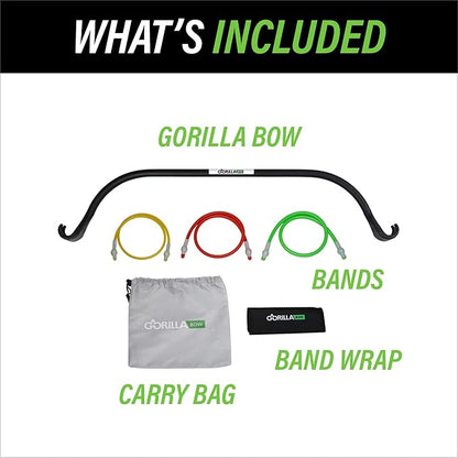 Gorilla Bow Lite Resistance Band Bar System, All-in-One Home Gym Equipment for Full Body Workout, Portable Fitness Bow with Bands for Strength Training