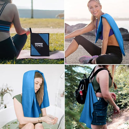 Microfiber Travel Towel, Soft Lightweight Quick Dry Towel, Super Absorbent Compact Travel & Sports & Beach Towels for Camping, Backpack, Gym, Swimming, Yoga, Hiking (XS:12"×24" -Deep Blue)