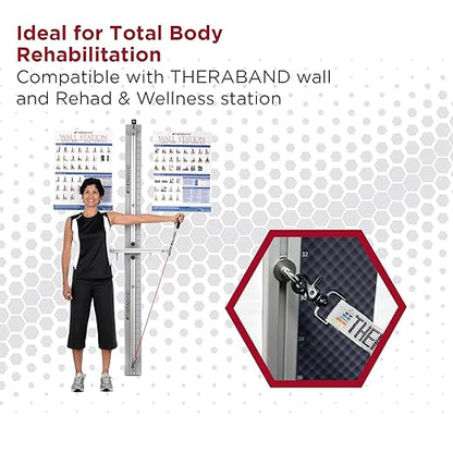 THERABAND Resistance Tubing with Connectors for Wall, Rehab & Wellness Station, Medium Level 3, Set of 2, 12-Inch Red Tubing for Physical Therapy, Exercise, Rehab, Clinics & Pilates, Latex Tubes