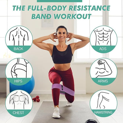Shappy 18 Pcs Resistance Bands for Working Out Non-Slip Fabric Elastic Exercise Bands for Women Men 3 Set of Stretch Exercise Workout Supplies for Hip Legs Thigh Glutes for Yoga Starter Set Pilates