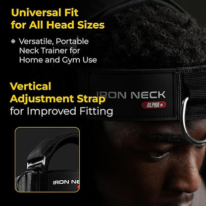 Iron Neck , Versatile Neck Exerciser, Strengthener and Trainer with Adjustable Head and Chin Strap, Portable Head Harness for Weight Lifting, Home and Gym Use