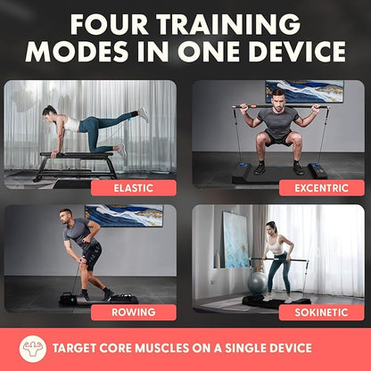 SQUATZ Multifunctional Push-Up Board Workout System w/ LED Display – Portable Home Gym Equipment, Bluetooth Connectivity, Resistance Training Device, Full Body Workout, 4 Training Modes, Durable(Blue)