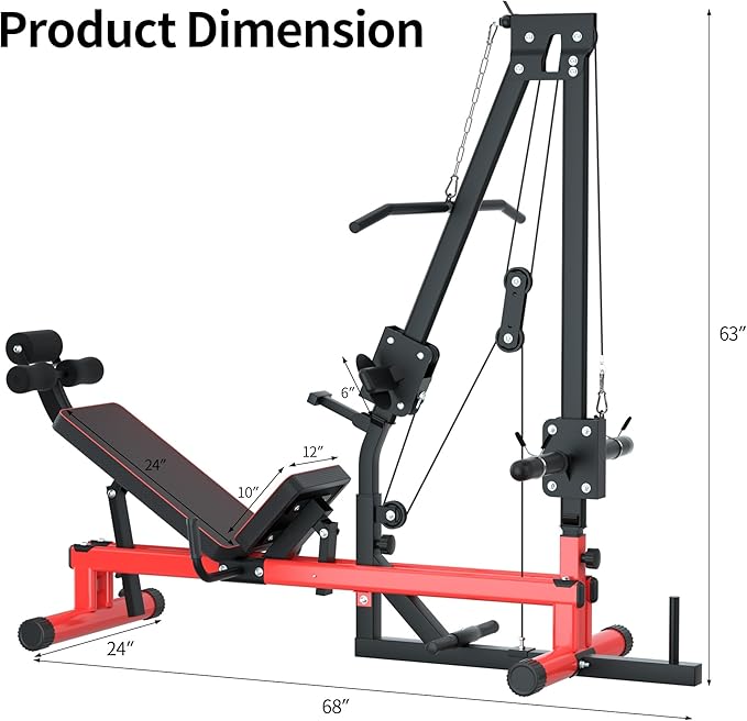 VIVITORY Leg Press Machine & LAT Pull Down - Heavy Duty Full Body Workout Equipment for Home Gym, Effective for Glutes, Hamstrings & Quads, Includes Weight Storage