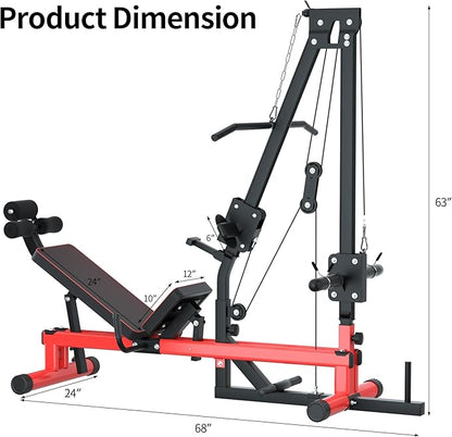 VIVITORY Leg Press Machine & LAT Pull Down - Heavy Duty Full Body Workout Equipment for Home Gym, Effective for Glutes, Hamstrings & Quads, Includes Weight Storage