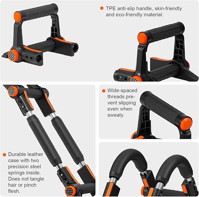 Twister Arm Trainer, Adjustable Chest and Arm Trainer 2 in 1 Gym Workout Equipment for Arm and Chest Muscle Training, Portable Push Up Bar with Anti-Slip Handles for Men Women