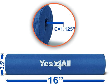 Yes4All Ergonomic Foam Bar Pad, Olympic Barbell Squat & Neck Pad for Squats, Hip Thrusts & Weight Lifting Bar