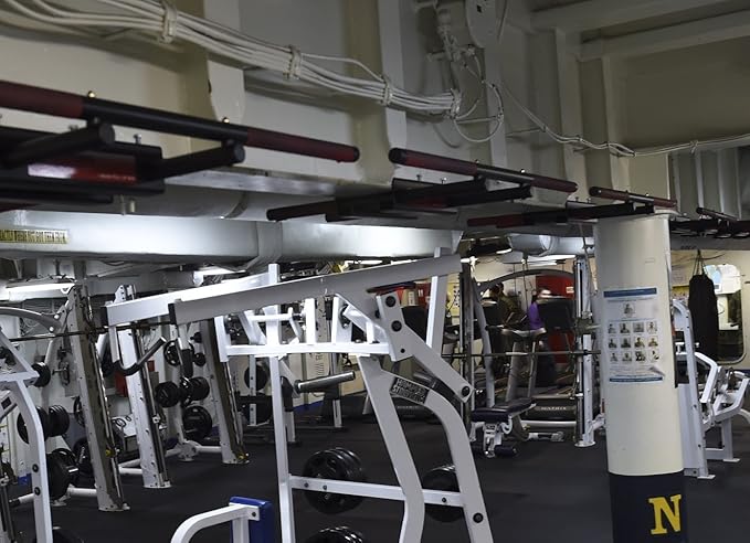 Firstlaw Fitness - 600 LBS Weight Limit - I-Beam Pull Up Bar - Long Bar with Bent Ends - Durable Rubber Grips - RED Label - Made in the USA!