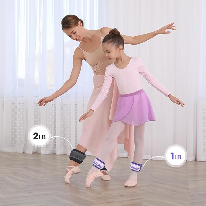 Sportneer Ankle Weights 0.5/1/2/3/5 LBS 1 Pair Wrist Leg Arm Weights for Women Men Kids Child with Adjustable Straps, Strength Weighted for Jogging Running Walking Fitness Gym Workout