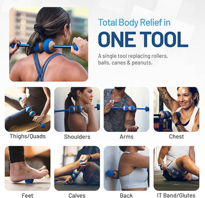 MOBO 7-in-1 Muscle Roller Stick – Full-Body Massage Roller for Myofascial Release, Trigger Point Therapy, Muscle Recovery, Deep Tissue Leg & Back Pain Relief, Physical Therapy, Gym & Travel Use