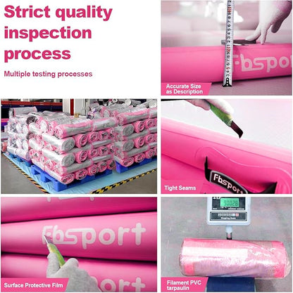 FBSPORT Inflatable Air Gymnastics Mat Training Mats 4/8 inches Thickness Gymnastics Tracks for Home Use/Training/Cheerleading/Yoga/Water with Pump
