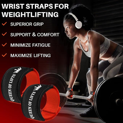 TECEUM Lifting Straps for Weightlifting Gym Strength Training - Wrist Straps with Neoprene Padded Cotton - Men & Women – Ideal for Powerlifting, Bodybuilding & Deadlifts