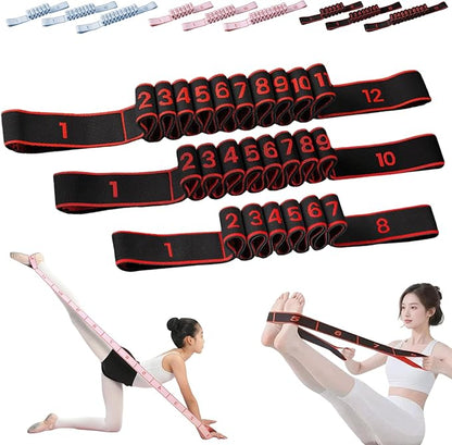 Fitness Resistance Bands, 8/10/12 Loops 3-Piece Set, Fashion Puller Exercise Bands for Yoga, Stretching & Full Body Workouts