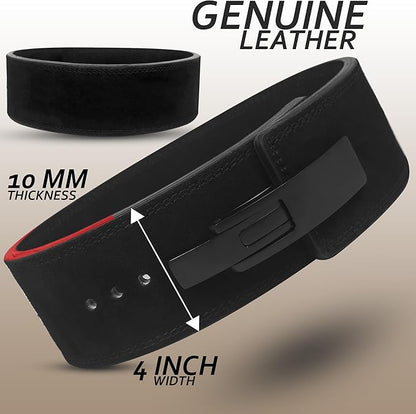RAD Lever Weight Lifting Gym Belt for Men & Women Size 63 TO107 CM,Thick 10MM & Width 4 Inch Lever Powerlifting Belts for Women Dead Lift Workout Belt Leather Weight Lifting Lever Gym Squat Belt