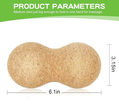 Cork Massage Ball, Peanut Massage Ball, Myofascial Release Ball, Deep Tissue Massage Roller Mobility Ball for Physical Therapy Myofascial Release Muscle Relaxer Acupoint Massage (1pcs)