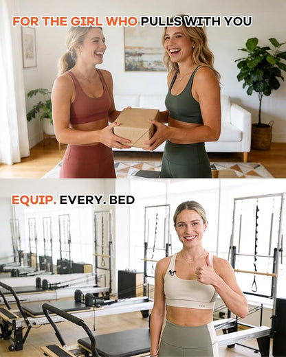 Pilates Reformer Split Rope Upgrade System - Advanced Independent Arm Training Kit with Rope Divider, 4M+1M Cords & 2PCS Pilates Straps for Reformer for Home Studio Strength Workouts