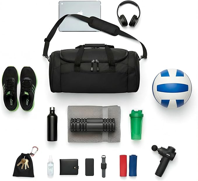 Personalized Volleyball Duffel Bag with Shoe Compartment – Custom Name Volleyball Sports Bag for Girls & Boys – Large Team Gym Bag for Practice, Travel & Tournaments