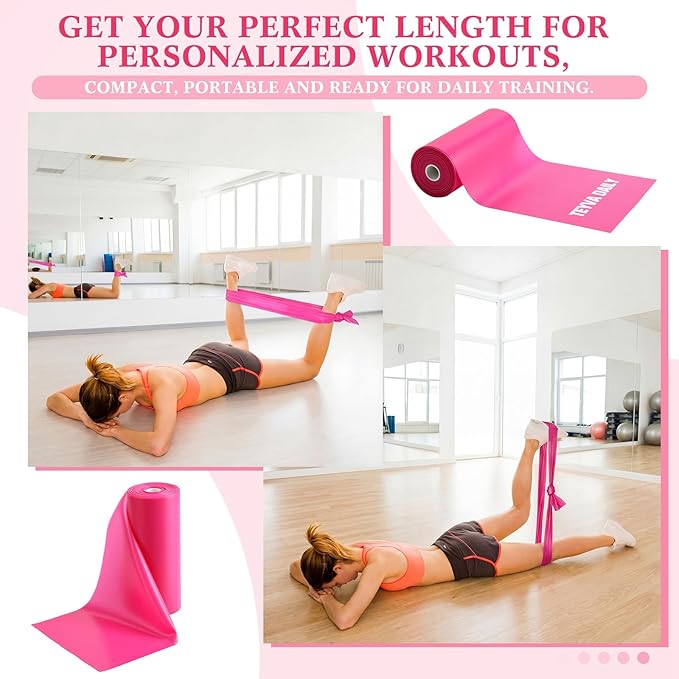 3 Pack 8 Yards Resistance Bands, No Latex Elastic Exercise Bands for Physical Therapy, Strength Training, Yoga, Pilates, Home & Gym Workouts for Men Women