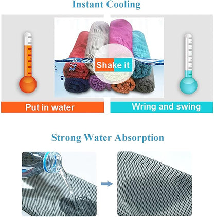 Instant Cooling Towels for Hiking Workout Fitness Camping, Sport Towels for Gym Fitness Yoga Jogging Running & Outdoor Activities