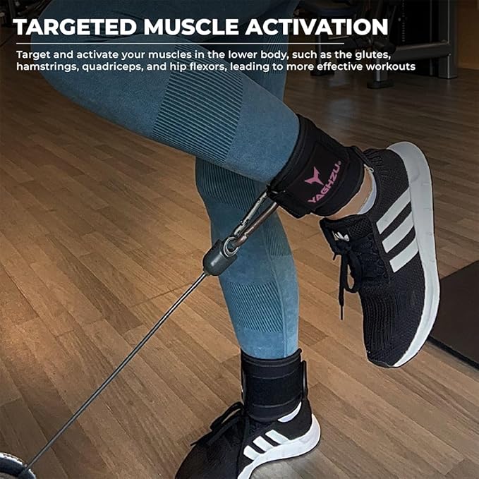 Ankle Straps for Cable Machines Women, Glute Kickback Cable Machine Attachments, Gym Ankle Cuffs, Wrist Cuffs for Workout, Leg Training Accessory, Fitness Gear for Home or Gym