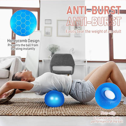 Leyndo 4 Pcs Yoga Exercise Ball Pilates Pregnancy Birthing Fitness Ball with Quick Pump Anti Burst for Improved Posture, Balance, Yoga, Pilates, Training, 4 Colors